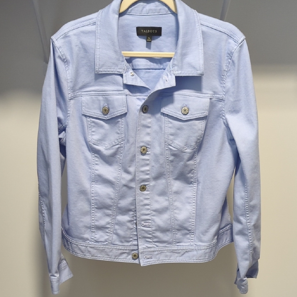 Talbots Soft Blue Button-Up Jacket - image 1